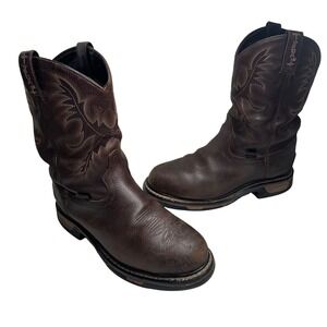 Tony Lama Henrick Steel Toe TLX Work Boots Size 8.5 EE Brown Boots Waterproof